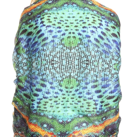 Sakkas Tuma Colorful Printed Lightweight Gauzy Scarf Shawl NWT - Picture 4 of 8